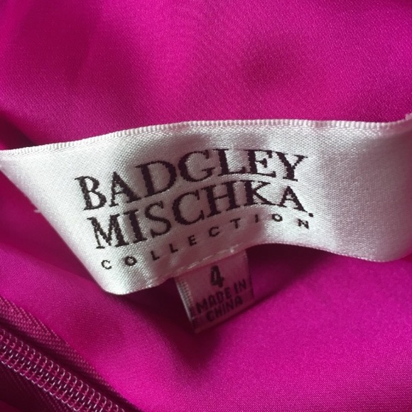 Badgley Mischka Pink Silk Cocktail Dress NWT Sz 4 - Picture 5 of 8